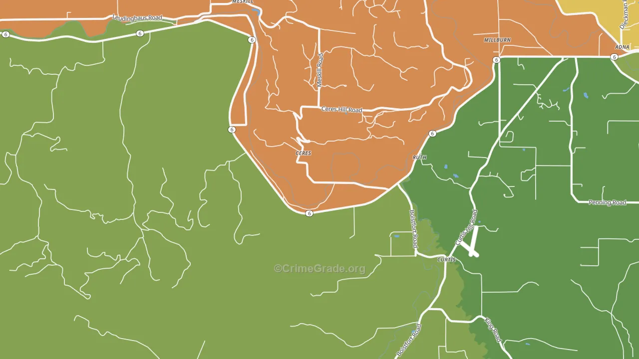 Ceres, WA Map of Burglary Rates