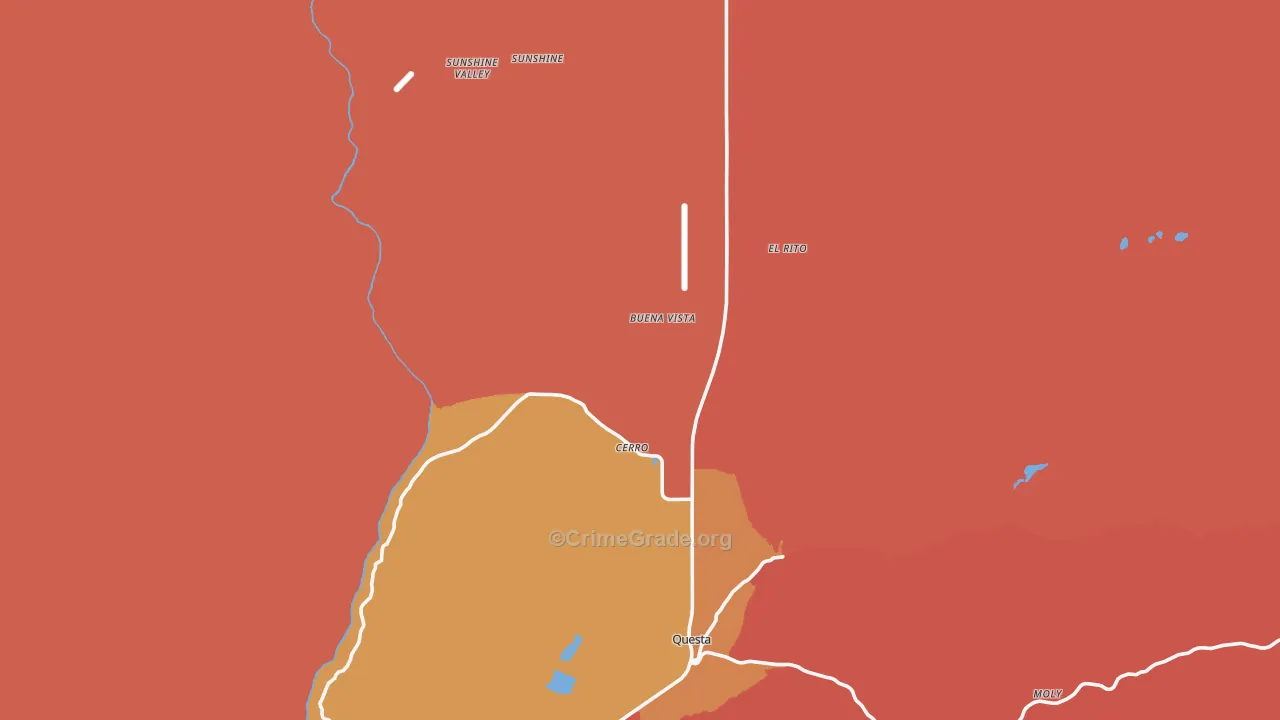 Cerro, NM Map of Burglary Rates