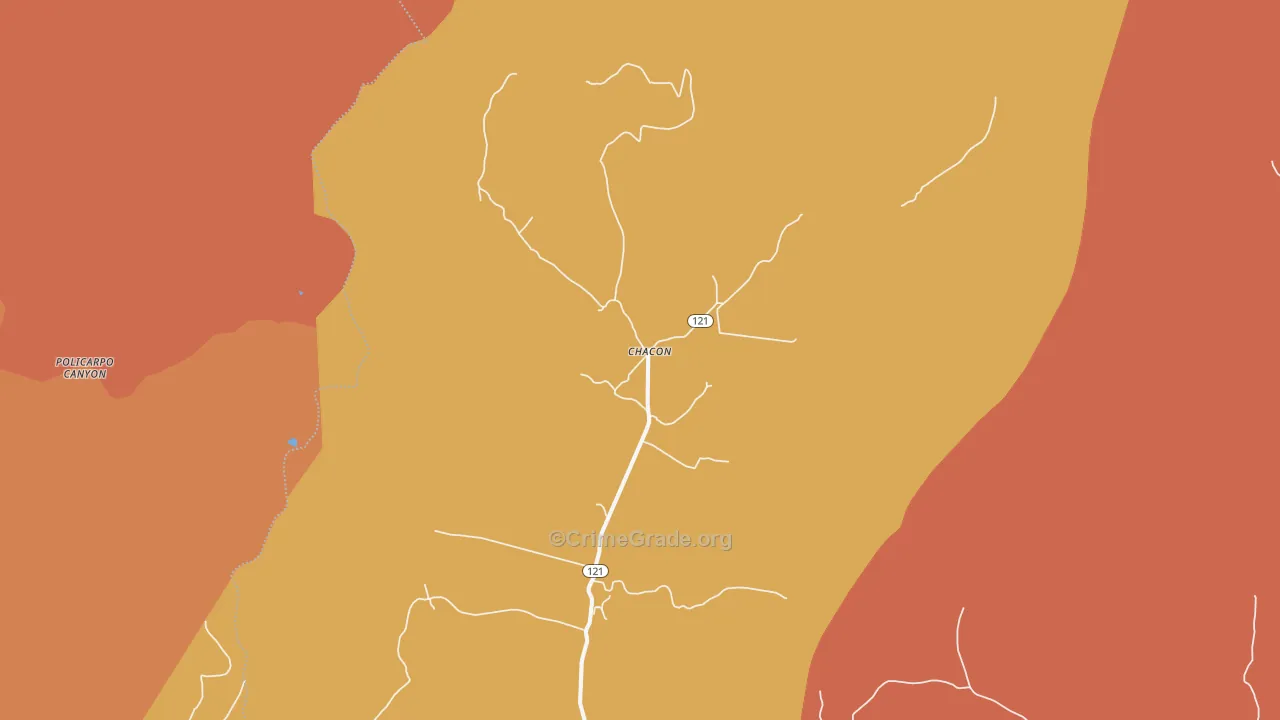 Chacon, NM Map of Burglary Rates