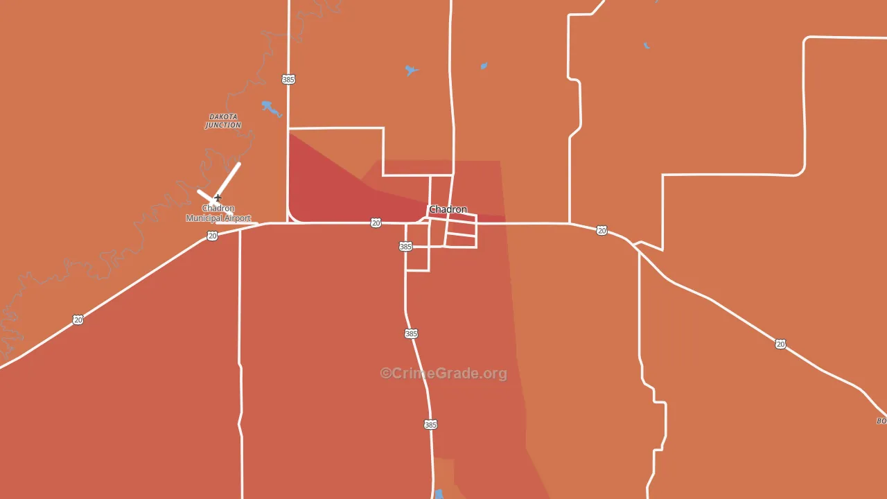 Chadron, NE Map of Burglary Rates