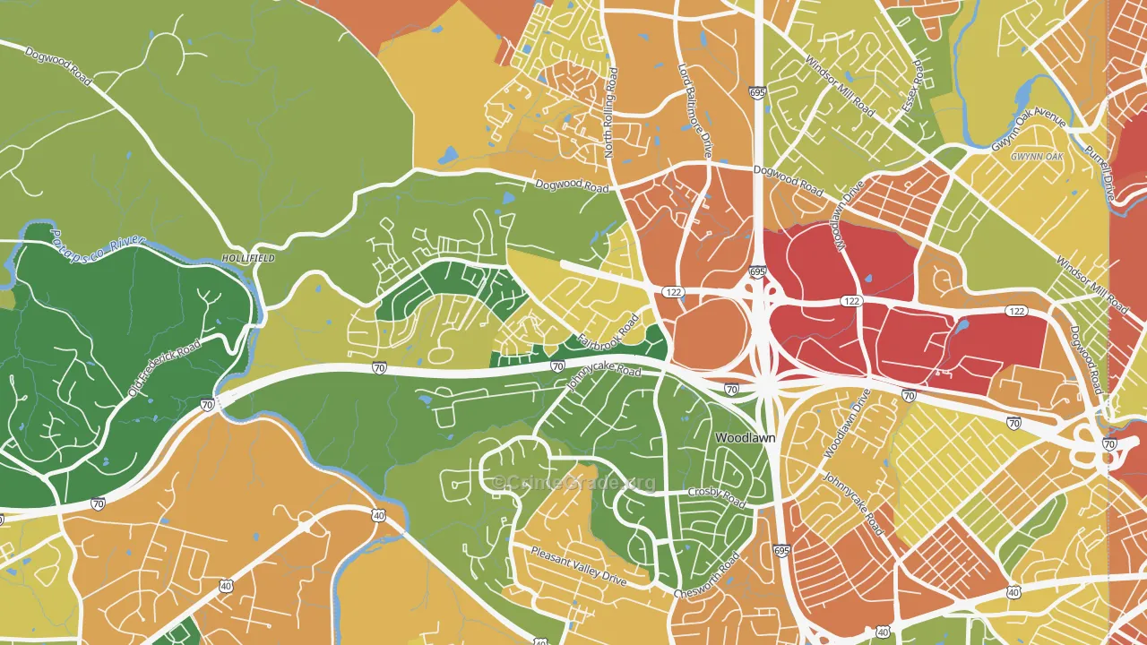 Chadwick Manor, Woodlawn, MD Map of Burglary Rates