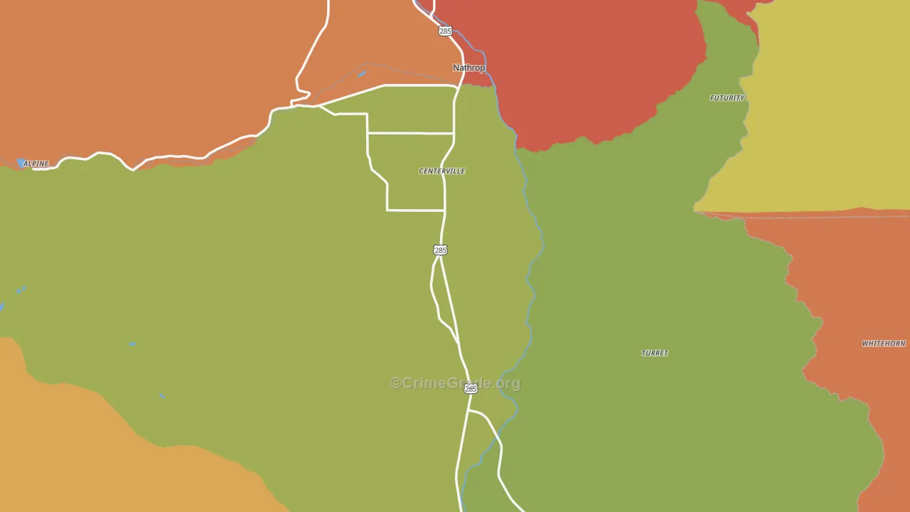 Chaffee County, CO Map of Burglary Rates