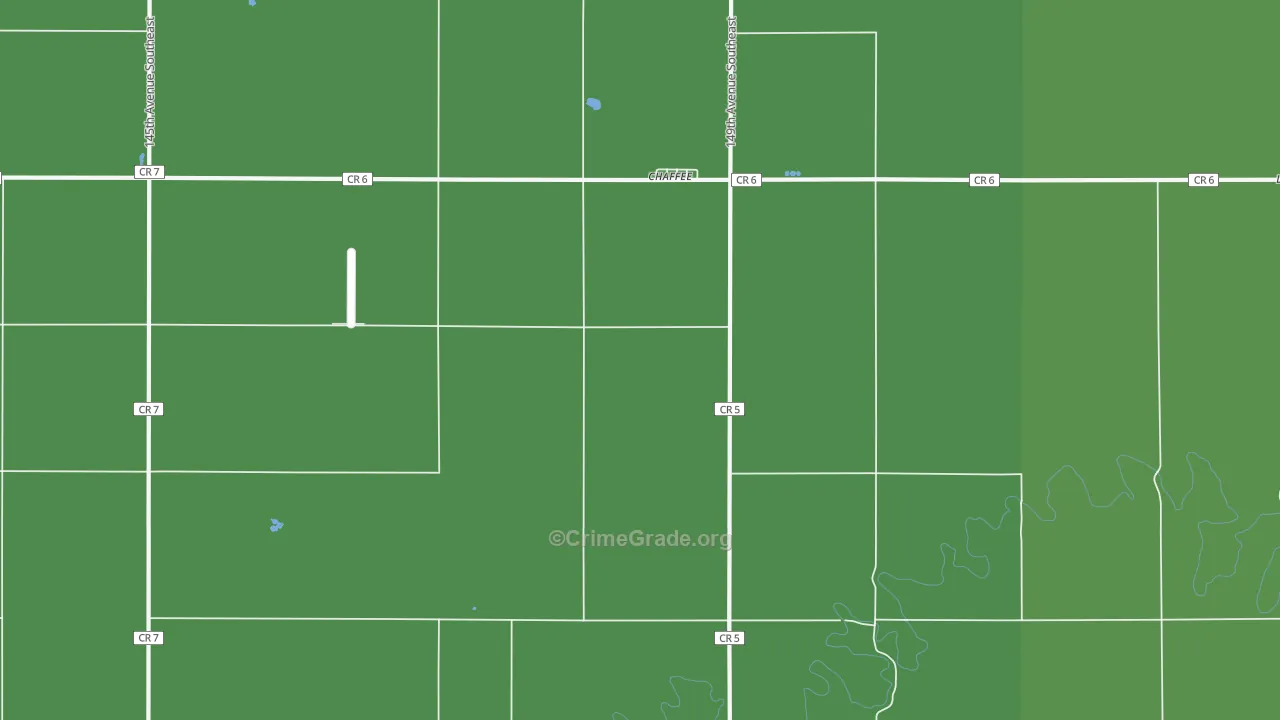 Chaffee, ND Map of Burglary Rates