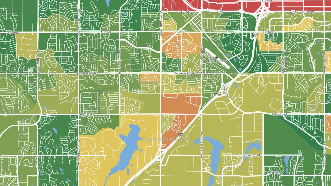 Chalco, NE Map of Burglary Rates