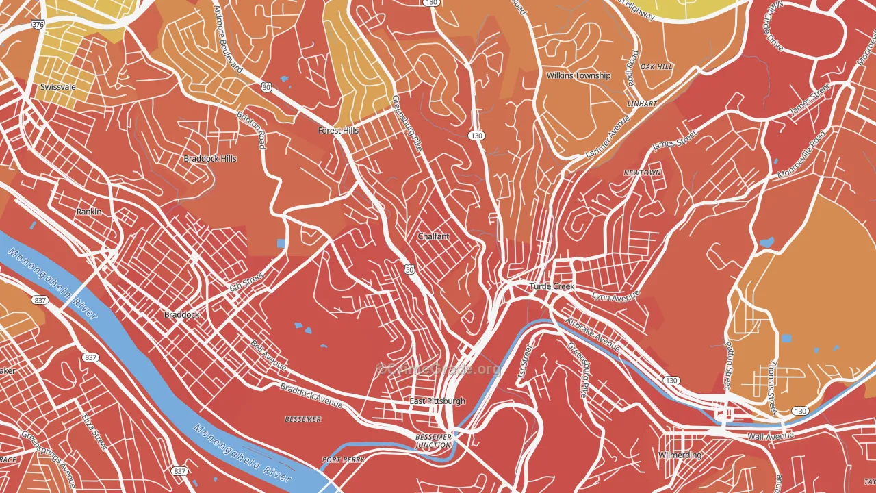 Chalfant, PA Map of Burglary Rates