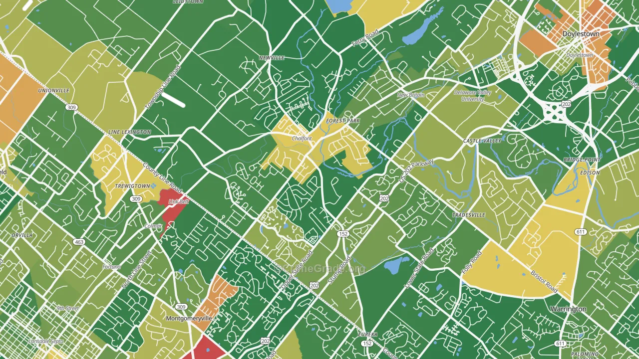 Chalfont, PA Map of Burglary Rates