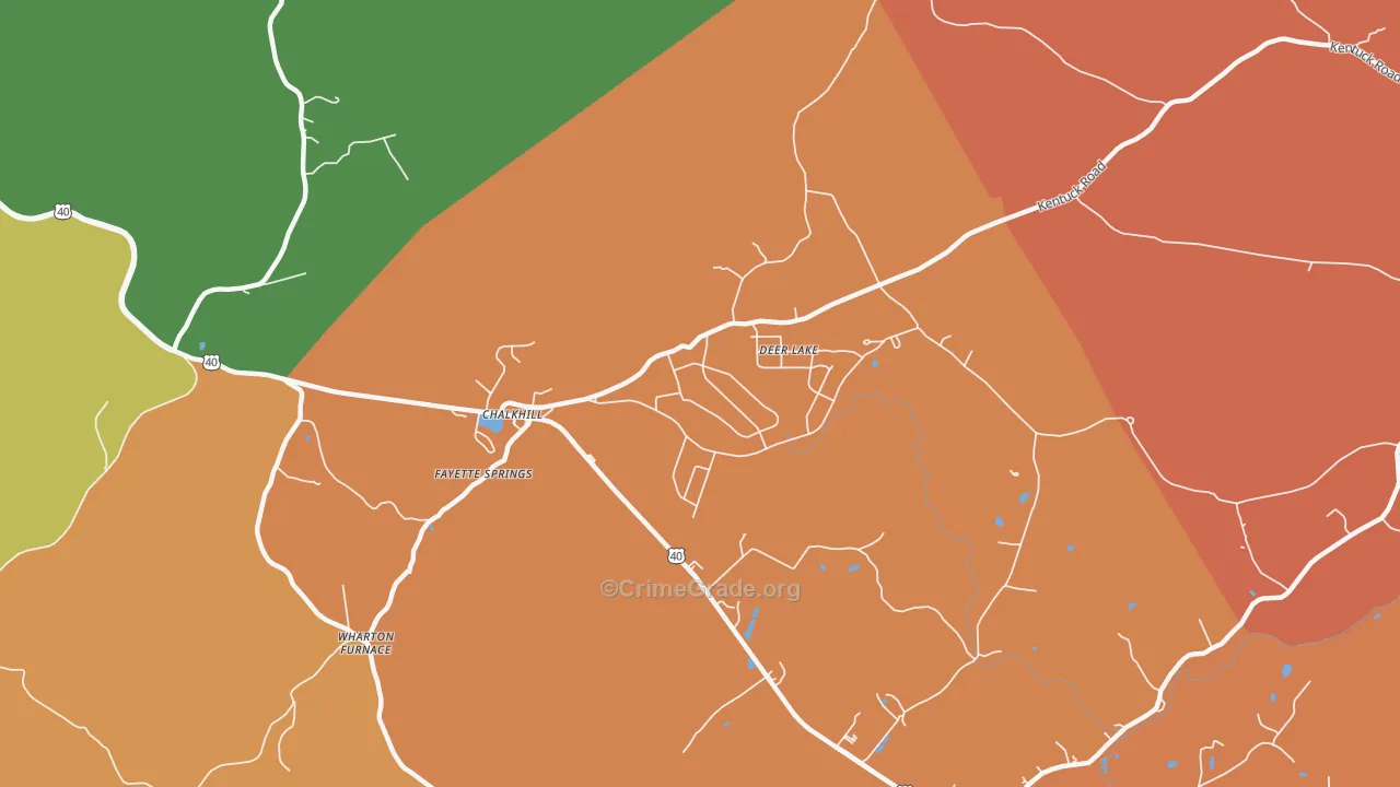 Chalkhill, PA Map of Burglary Rates