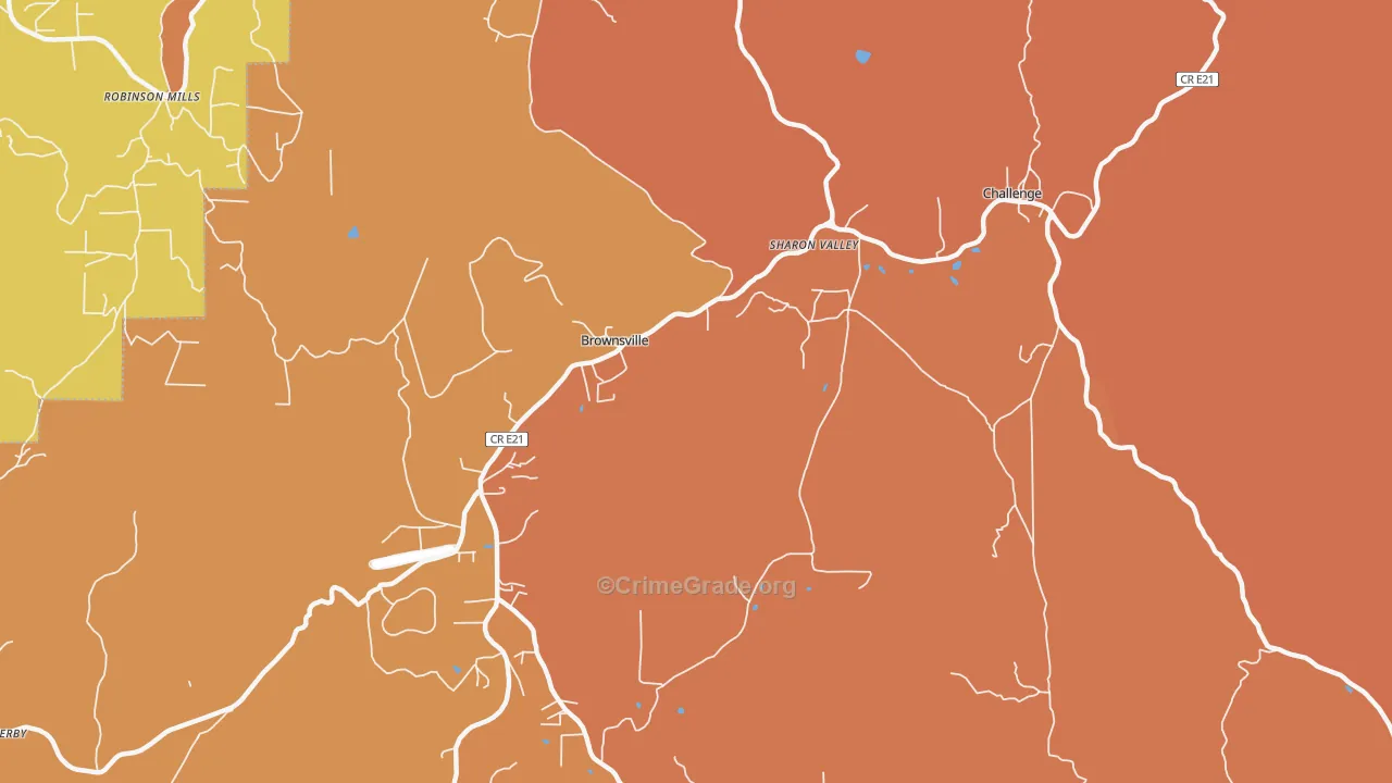 Challenge-Brownsville, CA Map of Burglary Rates