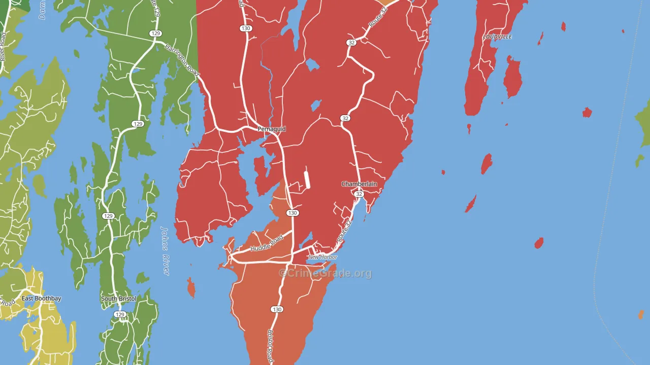 Chamberlain, ME Map of Burglary Rates