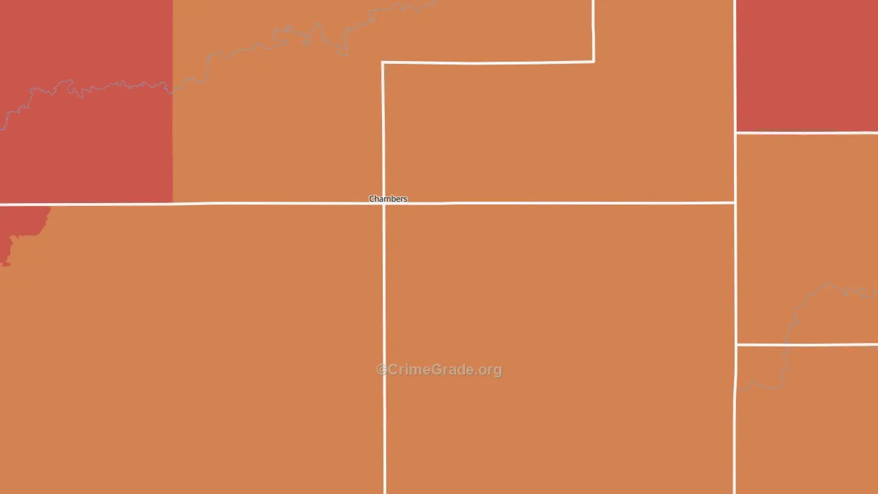 Chambers, NE Map of Burglary Rates