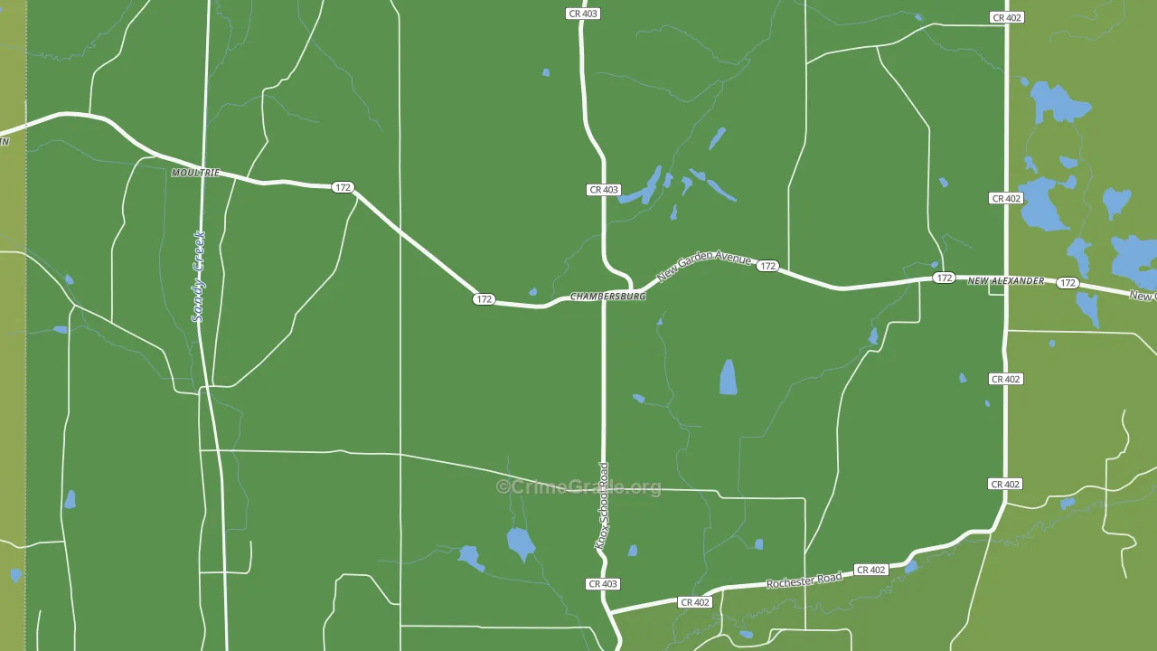 Chambersburg, OH Map of Burglary Rates