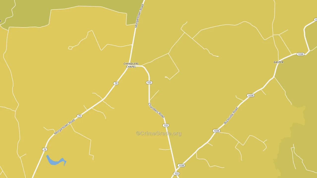 Chandlers Chapel, KY Map of Burglary Rates