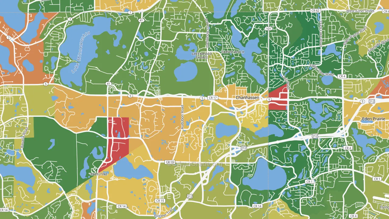 Chanhassen, MN Map of Burglary Rates