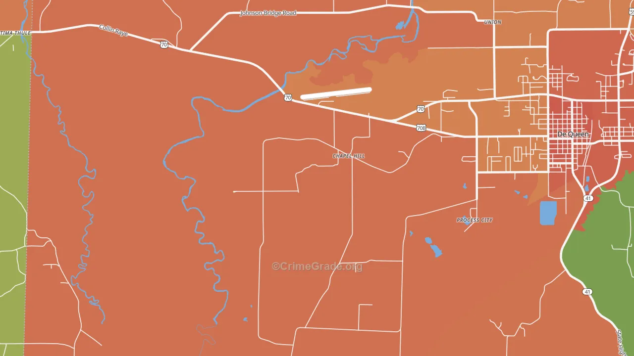 Chapel Hill, AR Map of Burglary Rates