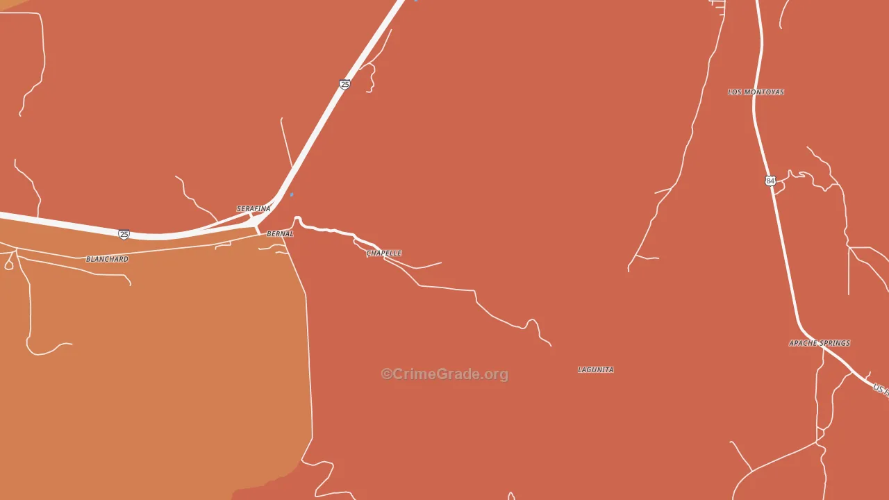 Chapelle, NM Map of Burglary Rates