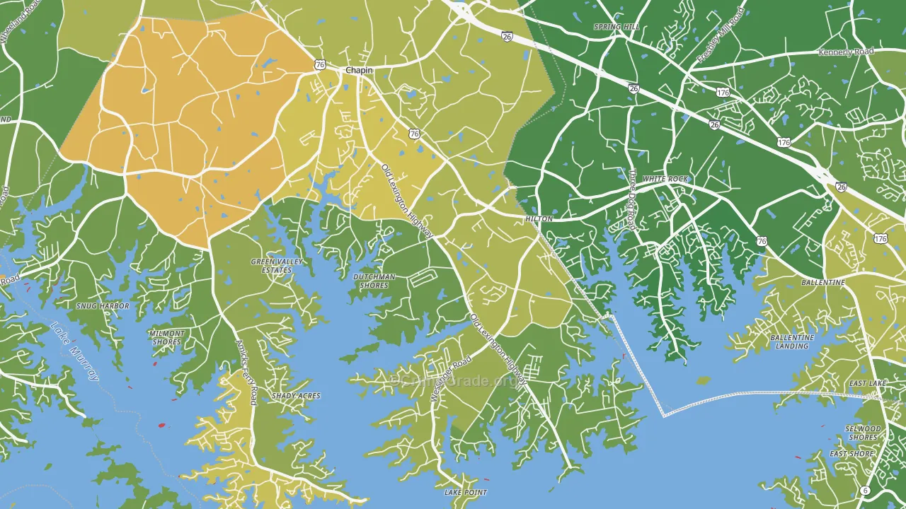 Chapin, SC Map of Burglary Rates