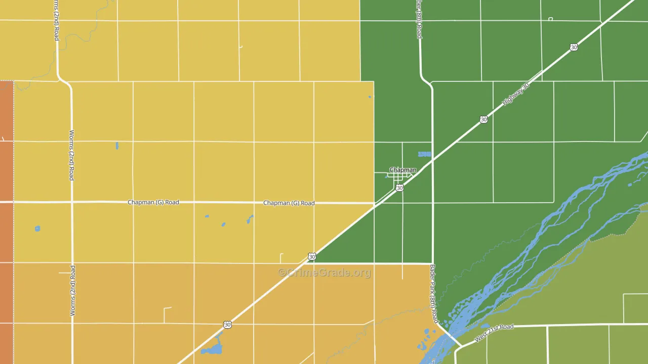 Chapman, NE Map of Burglary Rates