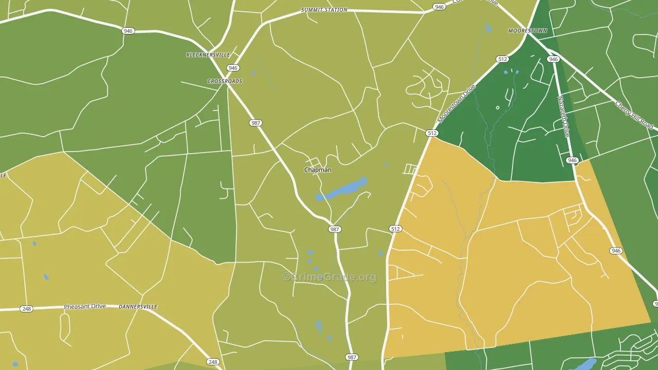 Chapman, PA Map of Burglary Rates