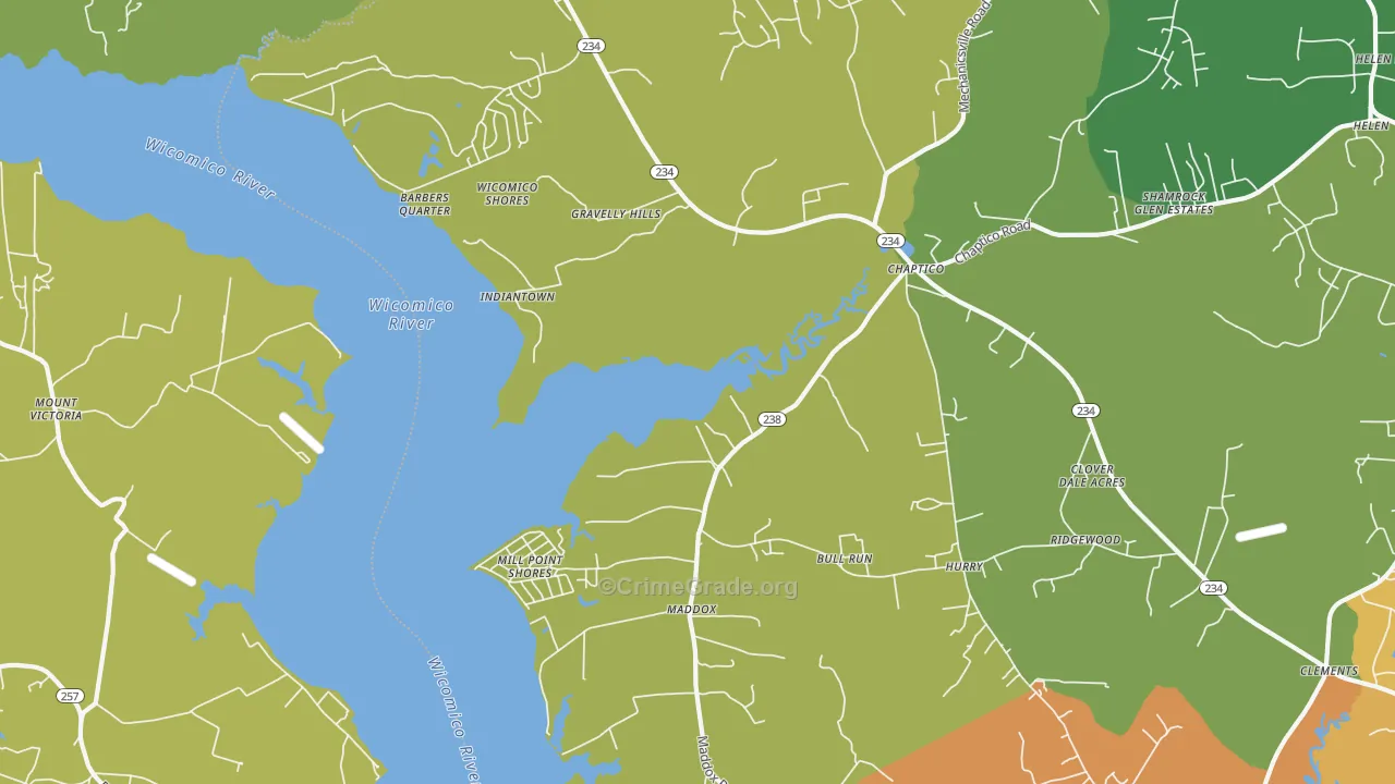 Chaptico, MD Map of Burglary Rates