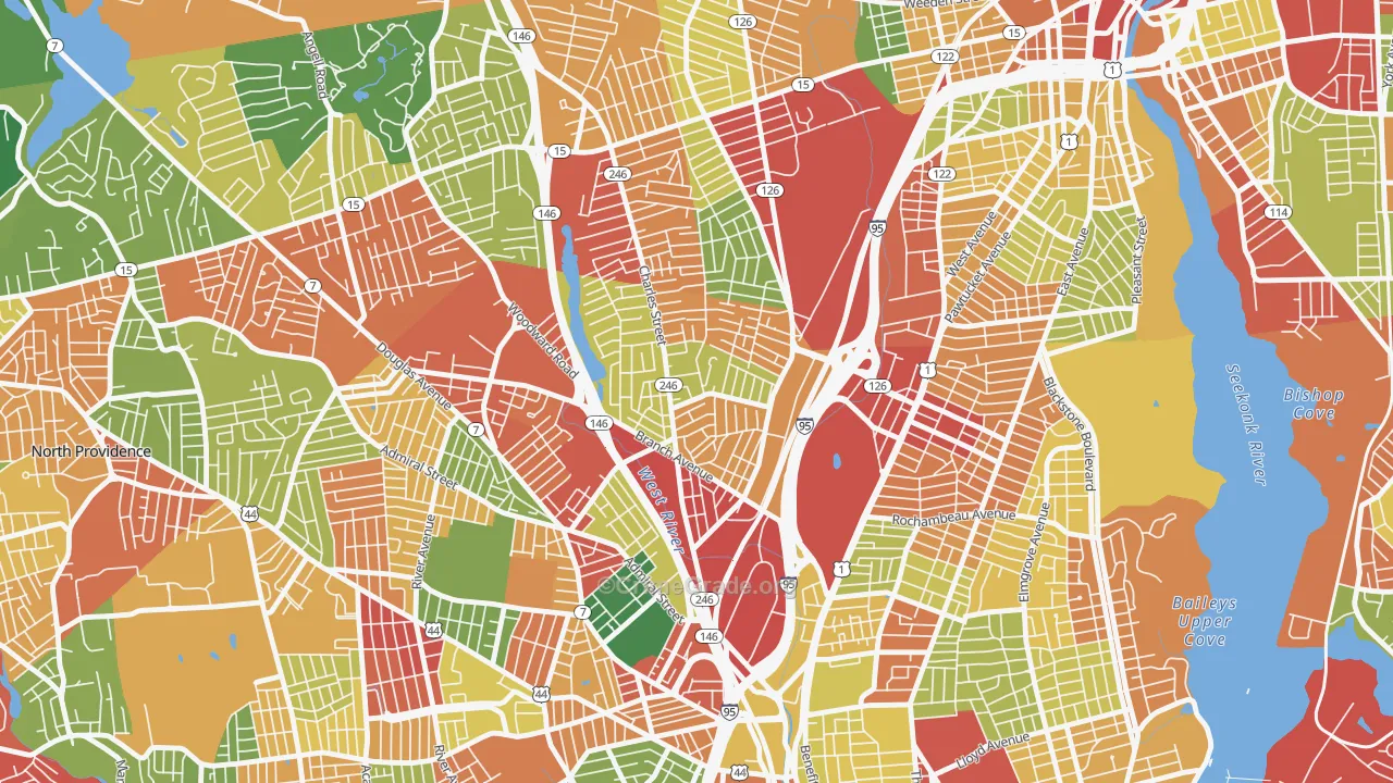 Charles, Providence, RI Map of Burglary Rates