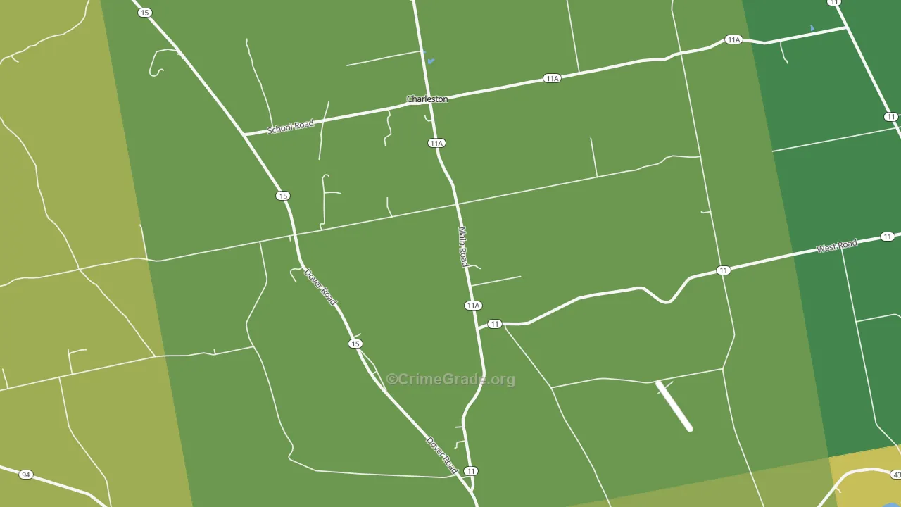 Charleston, ME Map of Burglary Rates