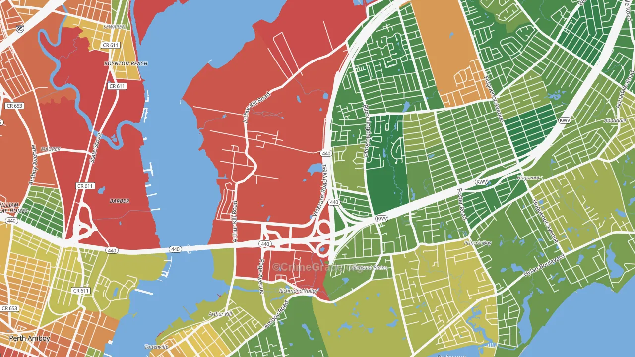 Charleston, Staten Island, NY Map of Burglary Rates
