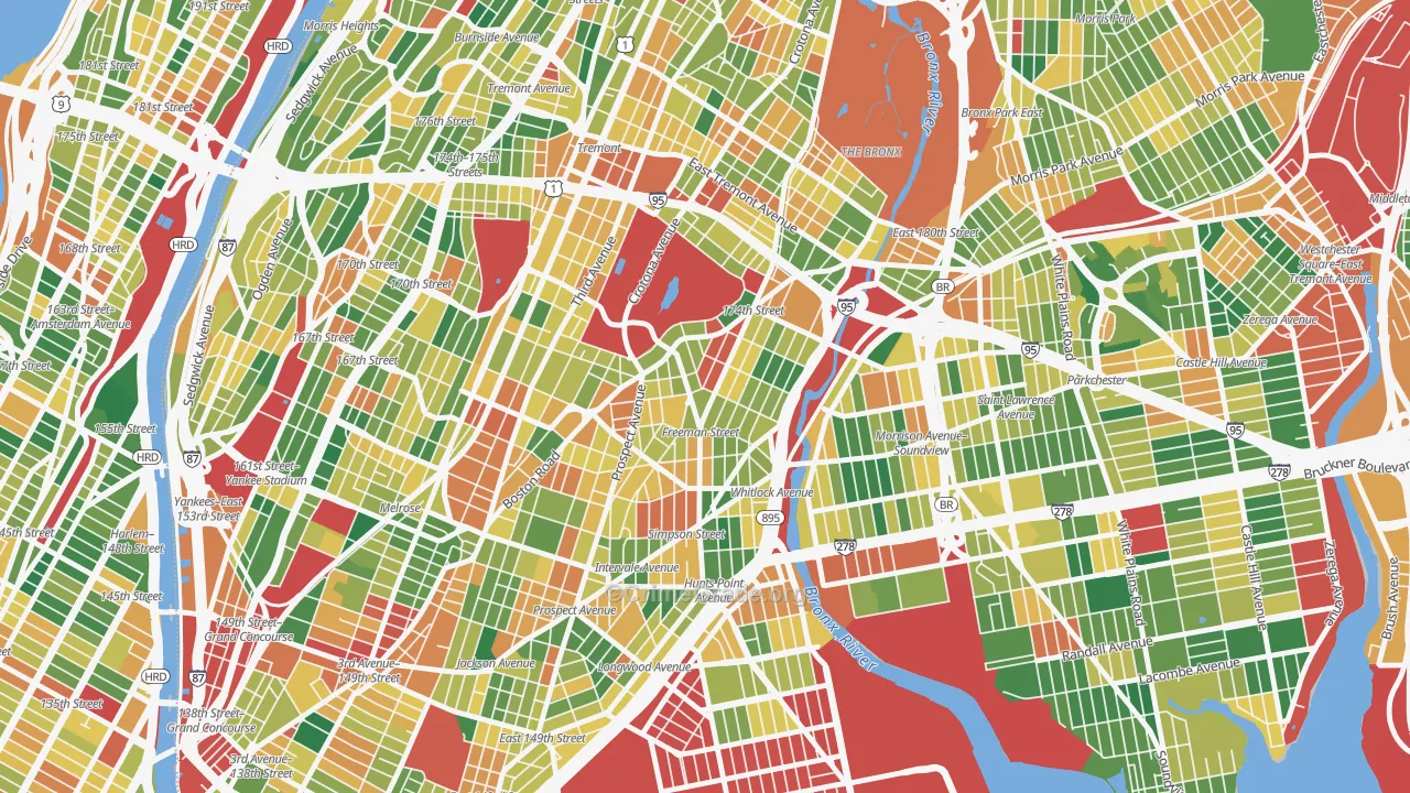 Charlotte Gardens, Bronx, NY Map of Burglary Rates