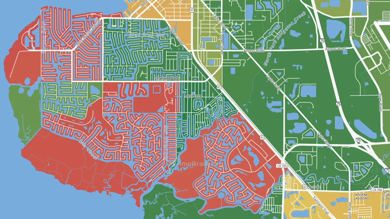 Charlotte Park, FL Map of Burglary Rates