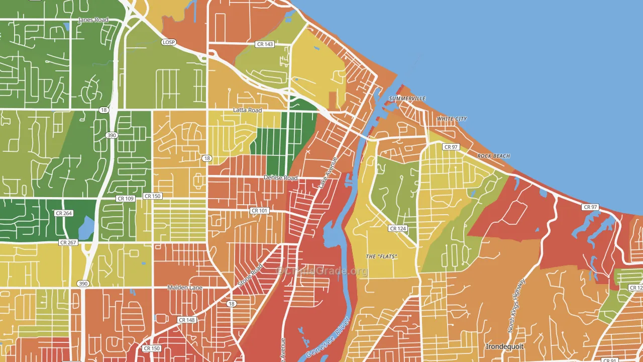 Charlotte, Rochester, NY Map of Burglary Rates