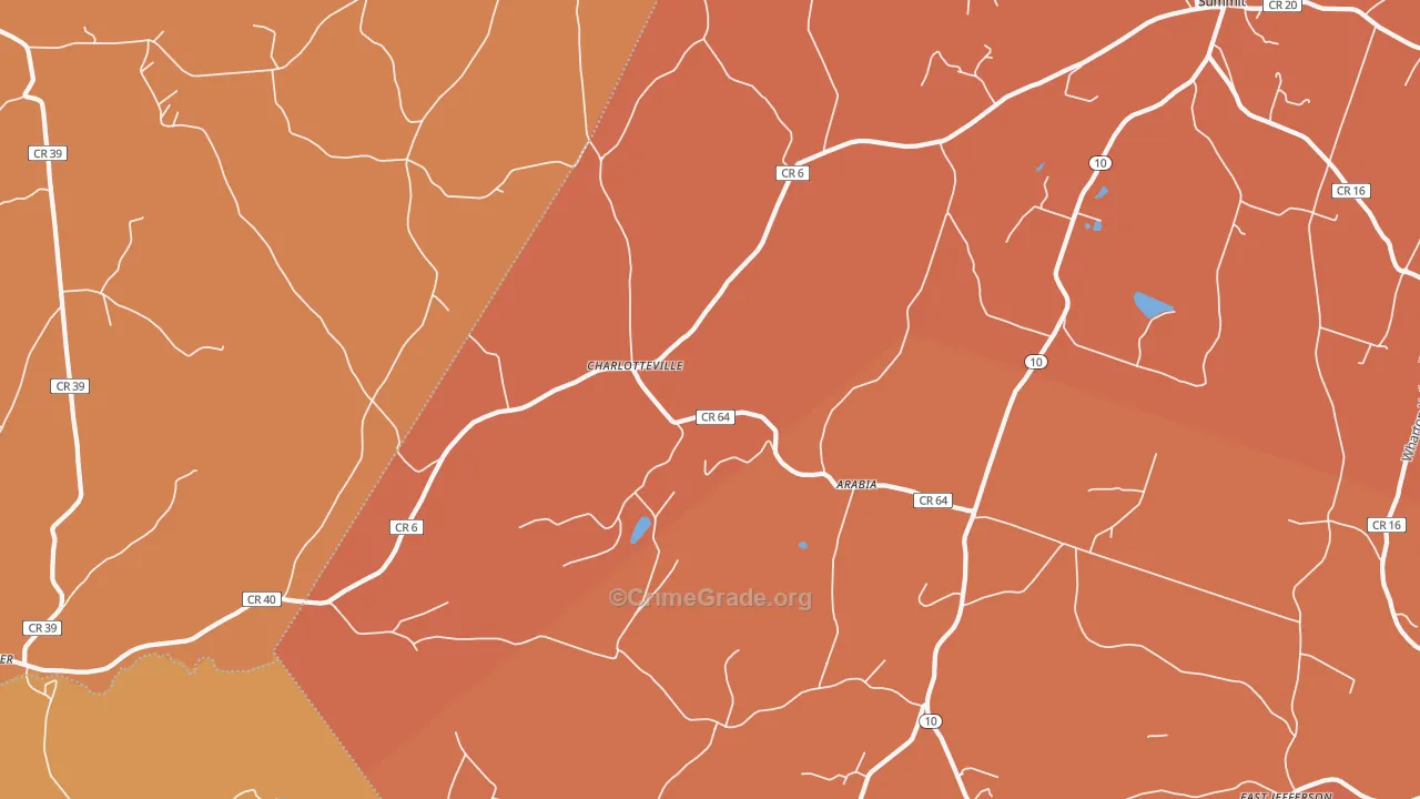 Charlotteville, NY Map of Burglary Rates