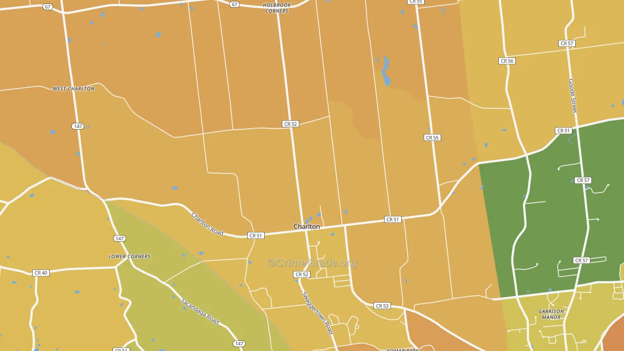 Charlton, NY Map of Burglary Rates