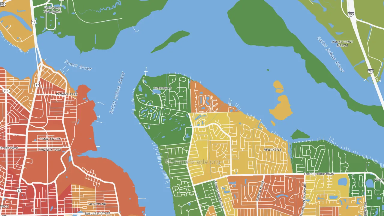 Charter Point, Jacksonville, FL Map of Burglary Rates