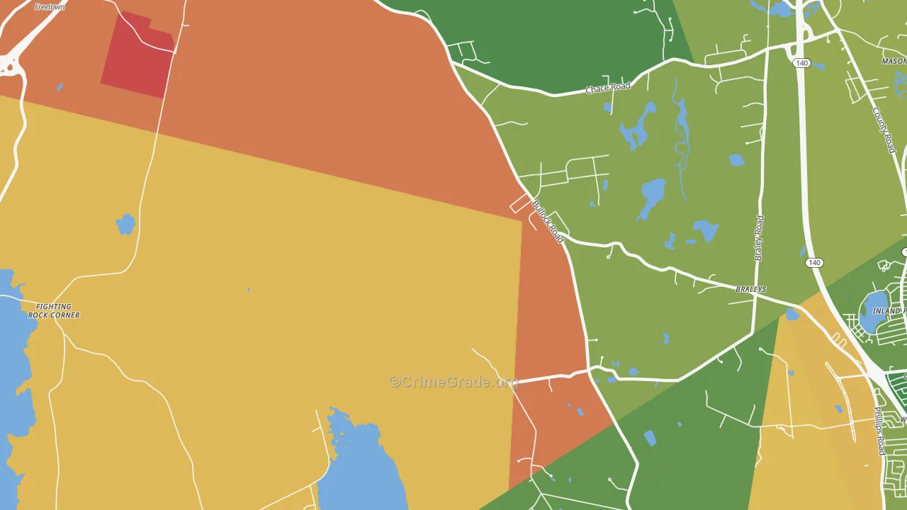 Chartley, MA Map of Burglary Rates