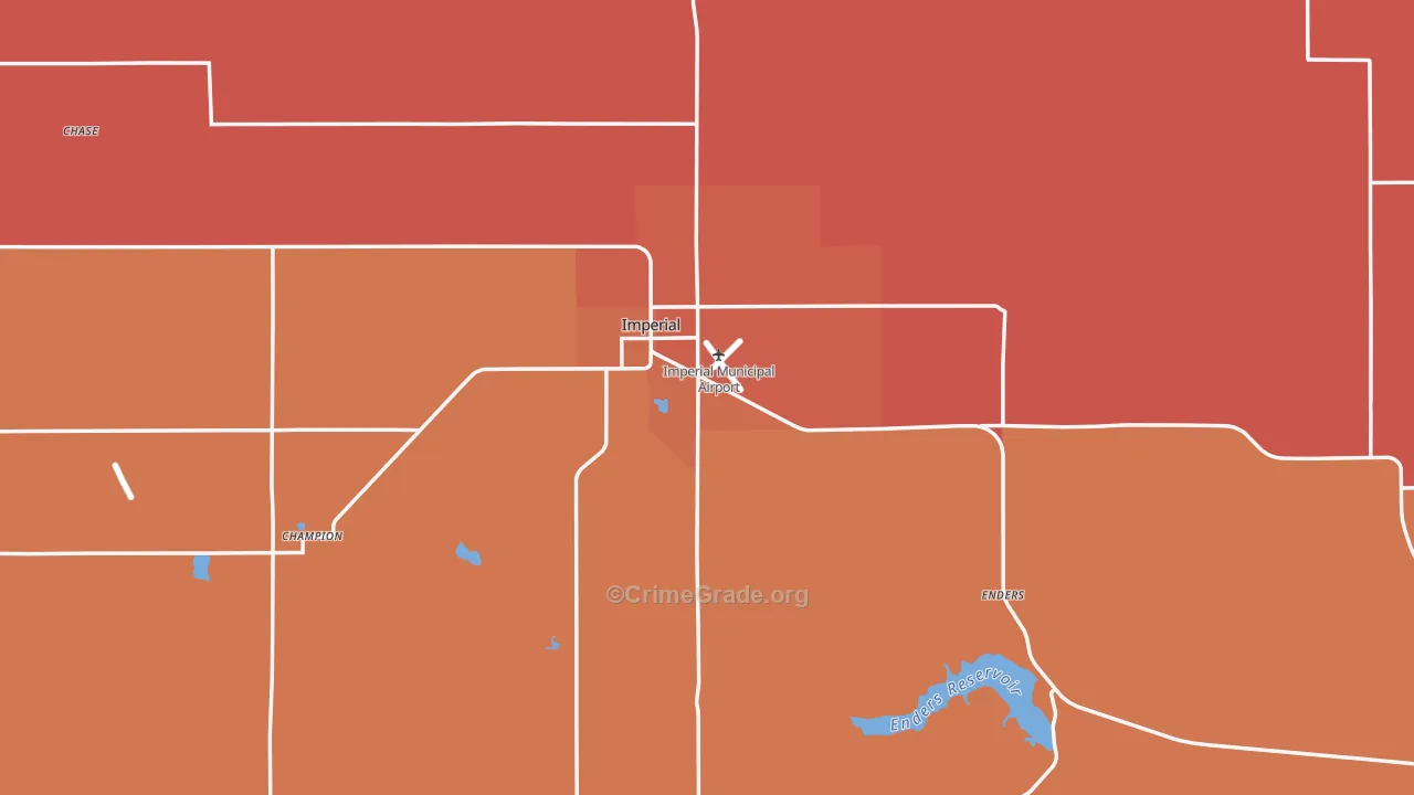 Chase County, NE Map of Burglary Rates