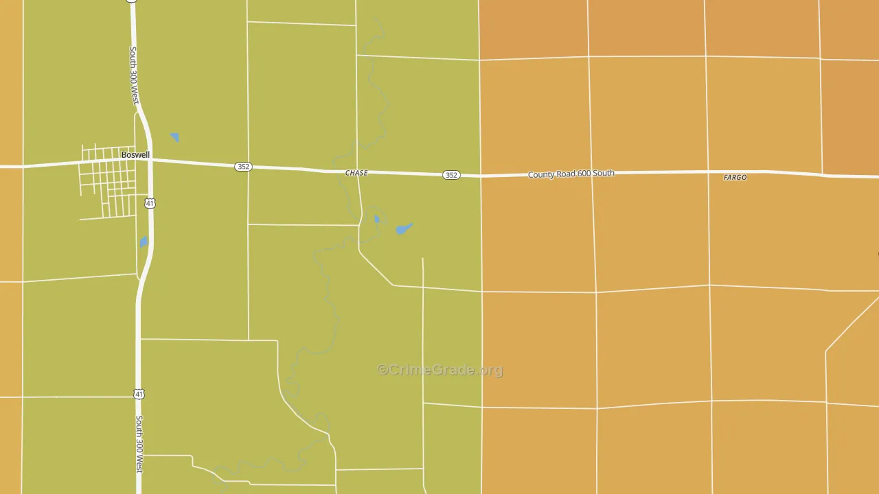 Chase, IN Map of Burglary Rates