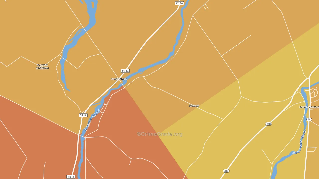 Chase Mills, NY Map of Burglary Rates