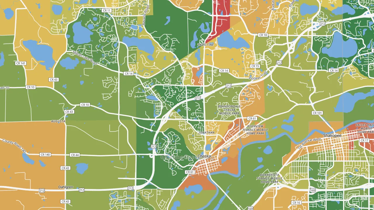 Chaska, MN Map of Burglary Rates