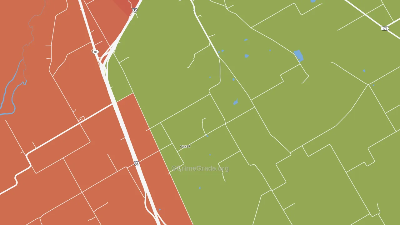 Chat, TX Map of Burglary Rates