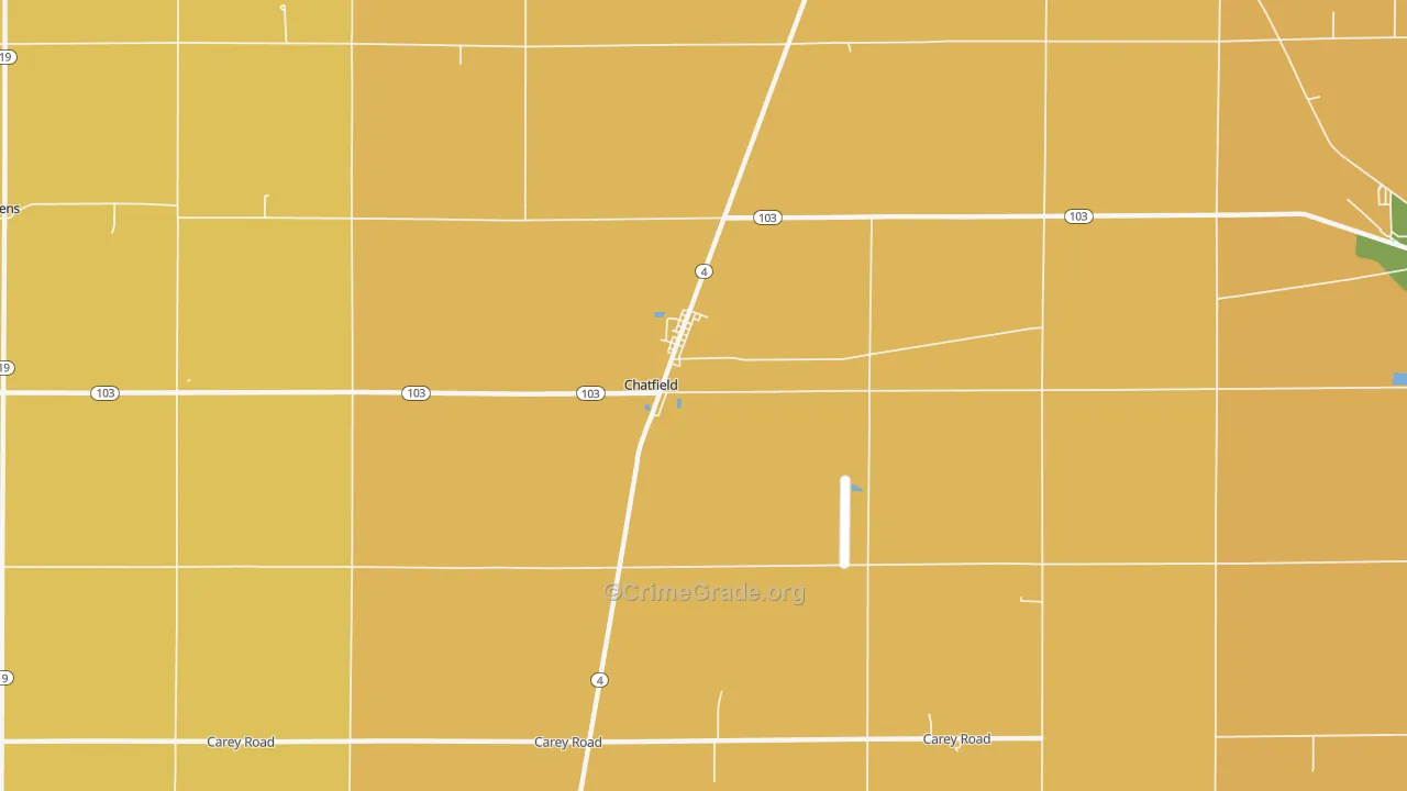 Chatfield, OH Map of Burglary Rates