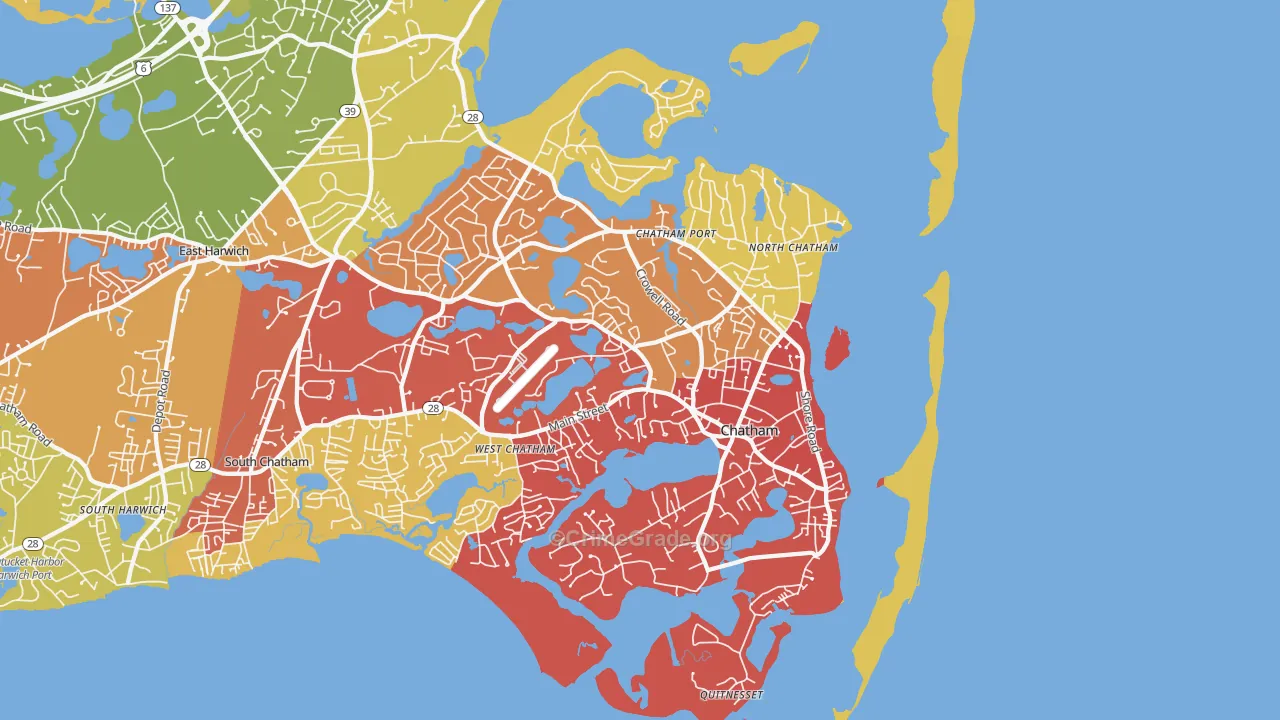 Chatham, MA Map of Burglary Rates