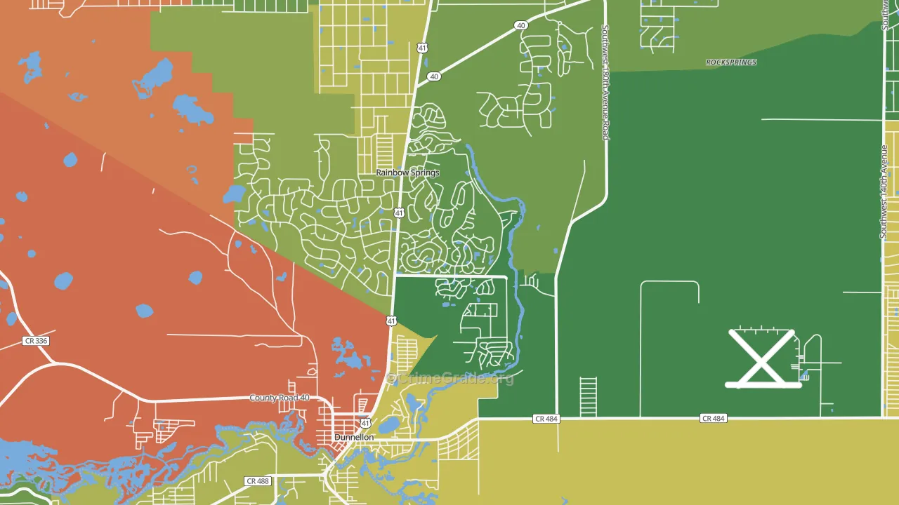 Chatmar, FL Map of Burglary Rates