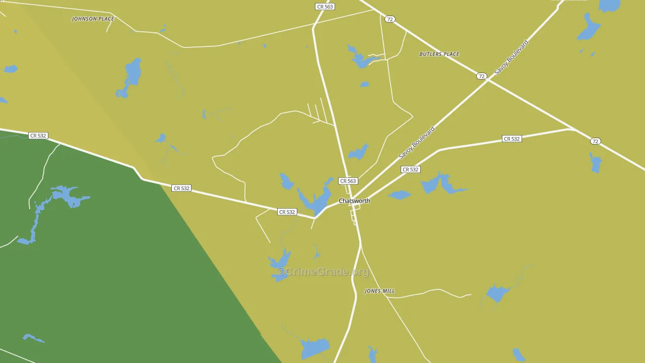 Chatsworth, NJ Map of Burglary Rates