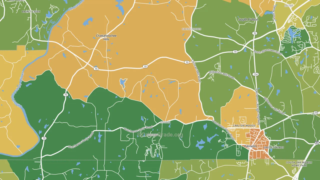 Chattahoochee Hills, GA Map of Burglary Rates