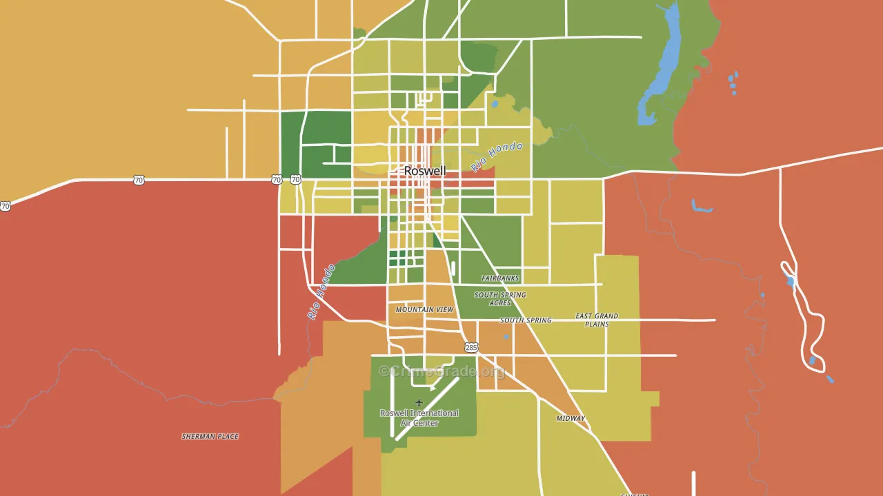 Chaves County, NM Map of Burglary Rates