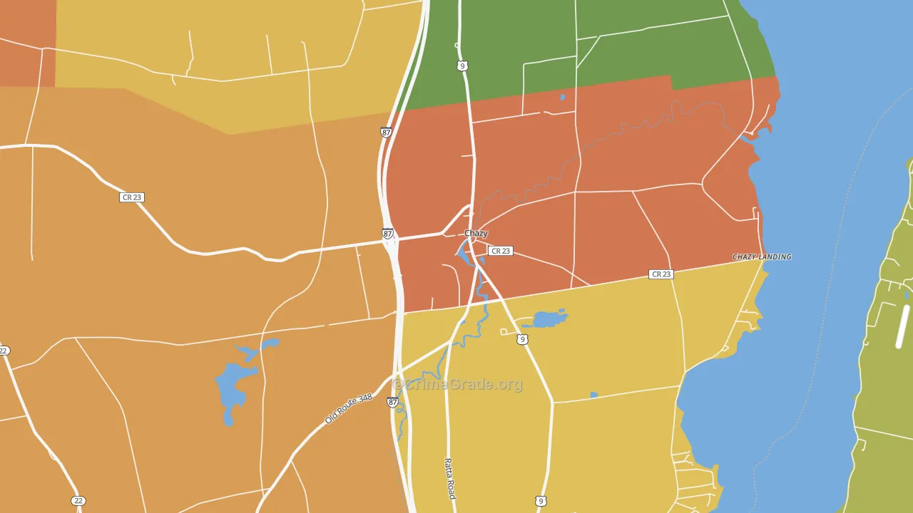 Chazy, NY Map of Burglary Rates