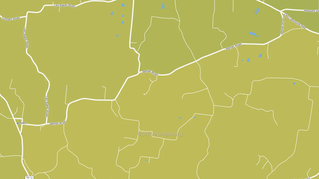 Cheap Hill, TN Map of Burglary Rates