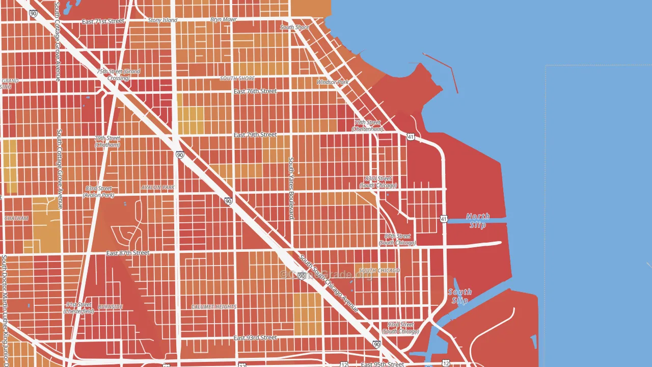 Cheltenham, Chicago, IL Map of Burglary Rates