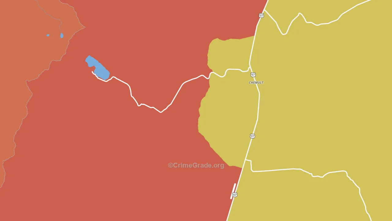Chemult, OR Map of Burglary Rates