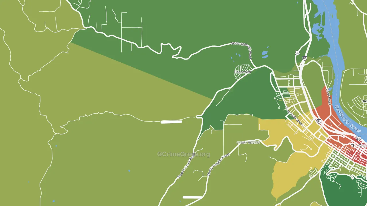 Chenoweth, OR Map of Burglary Rates