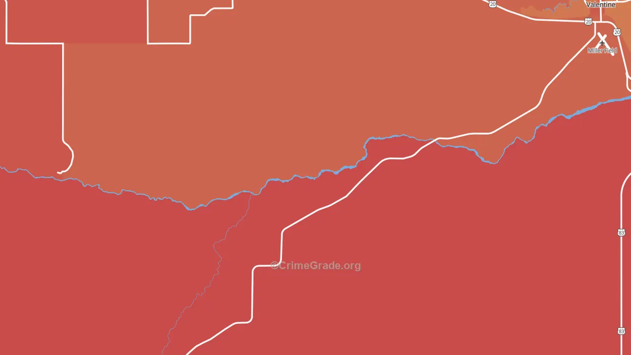 Cherry County, NE Map of Burglary Rates